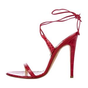 MANOLO BLAHNIK Crocodile Wrap-Around Sandals